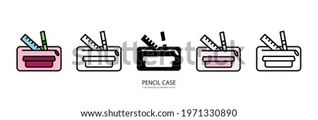 pencil case vector type icon