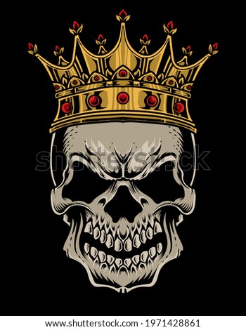 illustration vector skull king crown