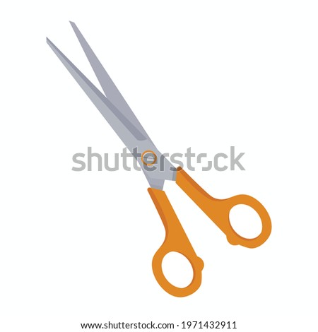Orange Scissor Simple Vector Illustration