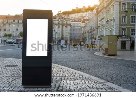 blank digital billboard in center of a city - mock up for advertising - graphic elements
