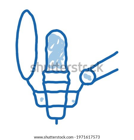 Microphone Host Device sketch icon vector. Hand drawn blue doodle line art Microphone Host Device sign. isolated symbol illustration