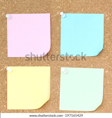 Various angle sticky note. 