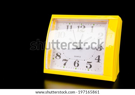 Clock on black background
