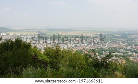 Panoramic view of Shumen city and valley from Fortress. Shumen. Bulgaria.