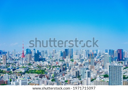 Panoramic view of central Tokyo