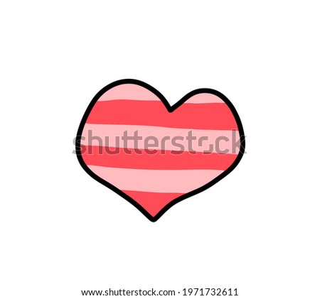 Digital illustration of a cartoon red heart