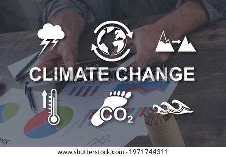 Climate change concept illustrated by a picture on background