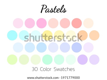 Collection Color palette, Pastels. Flat vector illustration. Royalty-Free Stock Photo #1971779000
