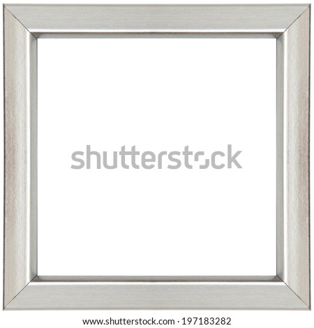 Silver image frame isolated on white background. Image holder
