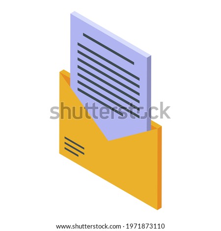 Marketing mail icon. Isometric of marketing mail vector icon for web design isolated on white background