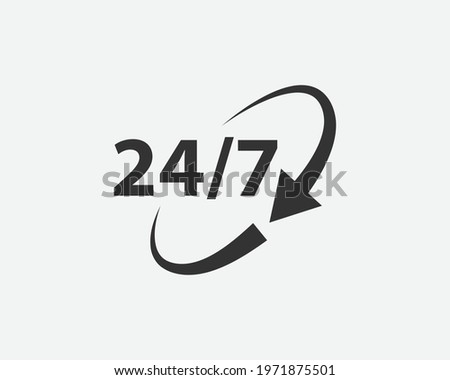 24 Hours a day service icon symbol vector. Signs and symbol for websites, web design, mobile app Royalty-Free Stock Photo #1971875501