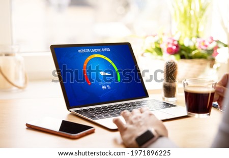 Concept of improving website loading speed Royalty-Free Stock Photo #1971896225
