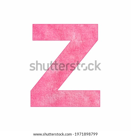 Alphabet Letter Z - Pink plush texture