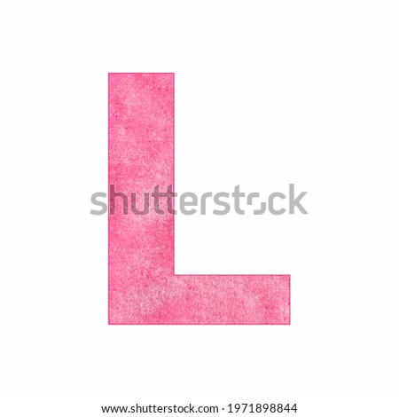 L capital letter - Pink plush texture