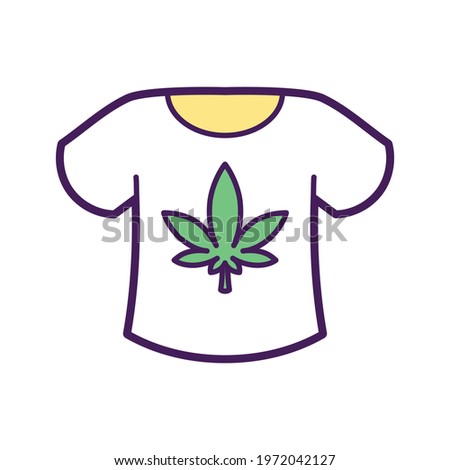 Printed cannabis leaf t-shirt icon