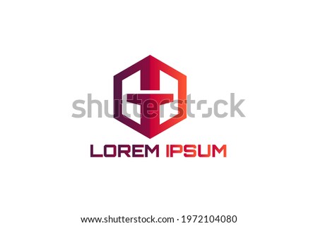 Monogram vector logo elements with the initials "G" or "T" in positive space and initials "H" in negative space. forming a cross in the middle. Usable for real estate logos, consultants, hospitals etc