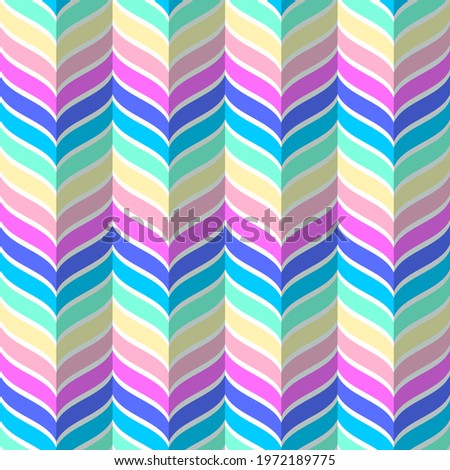 Rainbow chevron pattern, seamless vector geometric background. Magic rainbow stripes pattern. Abstract geometric wave background.