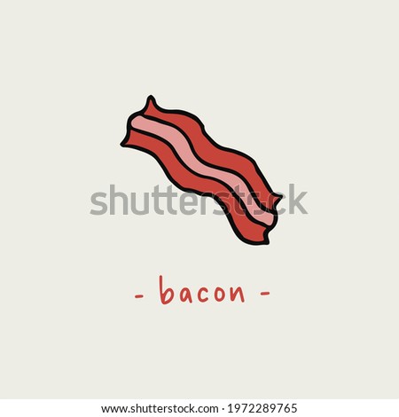Bacon Symbol. Delicious Food Vector Illustration.