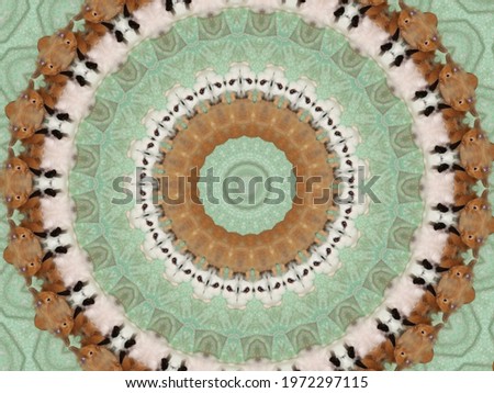 Kaleidoscope in Light Brown and Soft Green