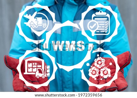 Concept of WMS Warehouse Management System. Royalty-Free Stock Photo #1972359656