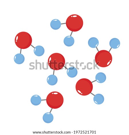 Vector illustration of water or H2O molecules, for logos, symbols, signs, buttons. Science of water chemistry Royalty-Free Stock Photo #1972521701