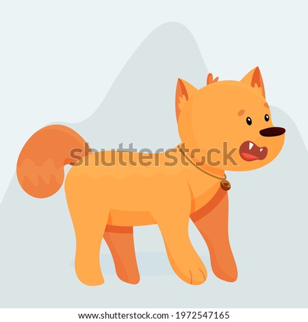 Angry dog in cartoon style