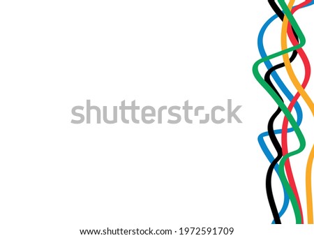 Abstract colorful curly line, vector isolated on white background, sport concept, multicolor striped frame, copy space for your text Royalty-Free Stock Photo #1972591709