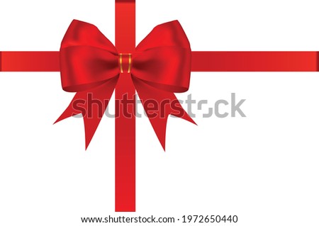Red Gift Ribbon Vector. Gift bow and ribbon. Vector illustration. Decorative red ribbon bow. Decoration, packaging, invitation elements, Christmas, Valentine, birthday, holiday gift wrapping