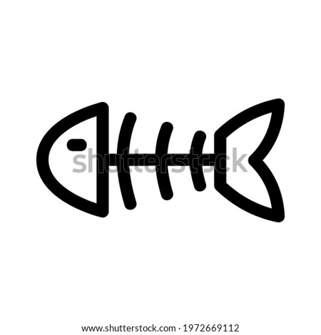 fish bone icon or logo isolated sign symbol vector illustration - high quality black style vector icons
