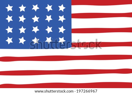 Hand drawn american flag illustration