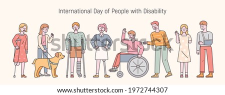 International day of people with disability. flat design style minimal vector illustration. Royalty-Free Stock Photo #1972744307