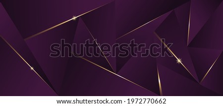 Abstract luxury polygonal pattern, dark purple with gold. Vector illustration Royalty-Free Stock Photo #1972770662