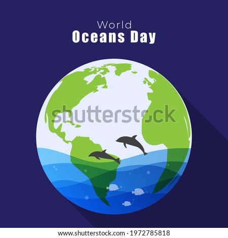 vector illustration for world ocean's awareness day 