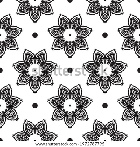 Black and white seamless pattern with vintage ornament. Good for covers, fabrics, postcards and printing. 