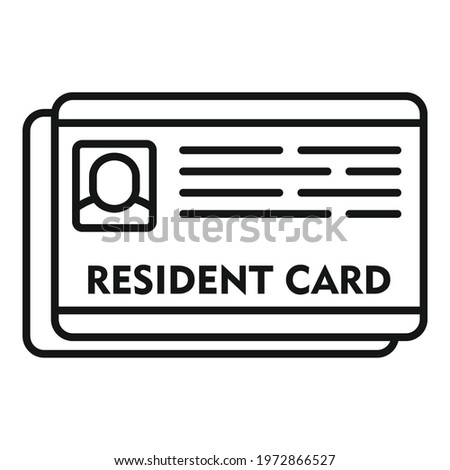 Resident card icon. Outline Resident card vector icon for web design isolated on white background Royalty-Free Stock Photo #1972866527
