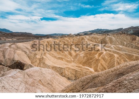 Hills and unusual mountains in Zabriskie Point Death Valley National Park. Natural landscape in USA