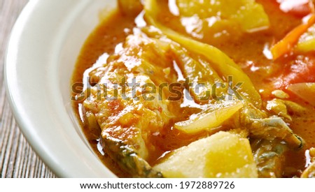 Sopa de cacao - traditional Portuguese specialty made with slices of dogfish shark Royalty-Free Stock Photo #1972889726