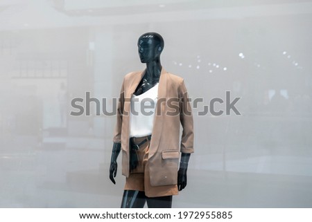 mannequin in the clothes store, fashion and casual design, dummy in boutique