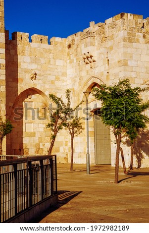 the jaffa gate of Jerusalem, Israel. in sunny day