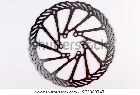 Bicycle brake disc on white background
