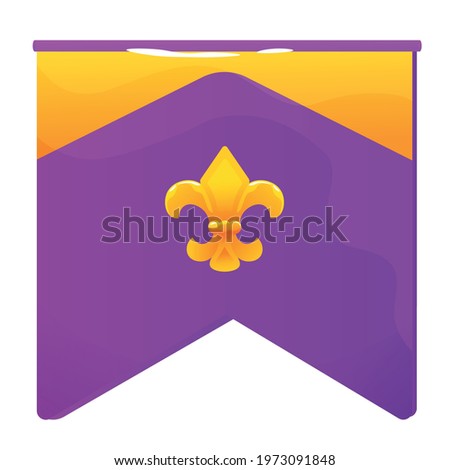 Isolated flag fleur de lis mardi grass venice festival icon- Vector