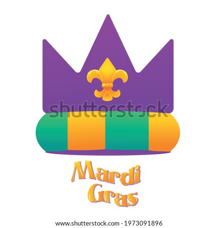 Isolated flag crown mardi grass venice festival icon- Vector