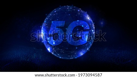 5G network internet mobile wireless business concept - Global network high speed innovation connection dark blue background
