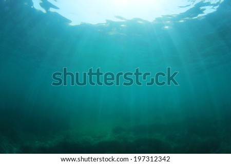 Blue ocean underwater background photo