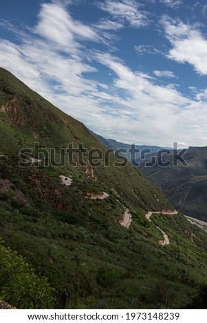 highway curves in vertical mountains chicamocha canyon