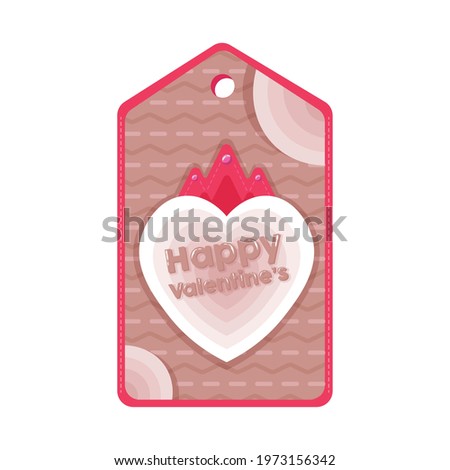 Isolated Valentines day ticket beige letter love poster icon- Vector