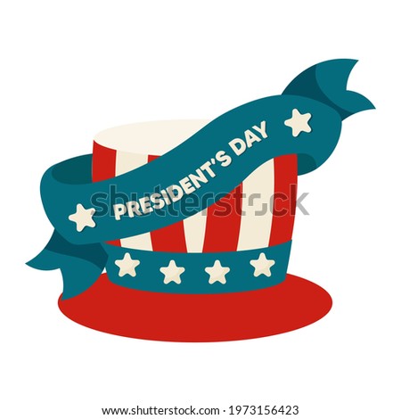 Isolated flag USA hat presidents day american presidents USA icon- Vector