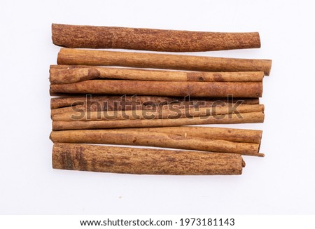 Cinnamon sticks, classic spice from the inner bark of tropical Asian trees, flavorful and aromatic for cooking, baking, health food and medicinal uses.