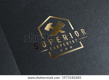 Carpentry logo, gold foil logo