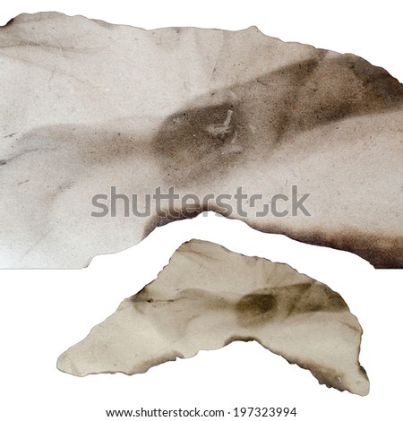 burnt paper isolated over white background